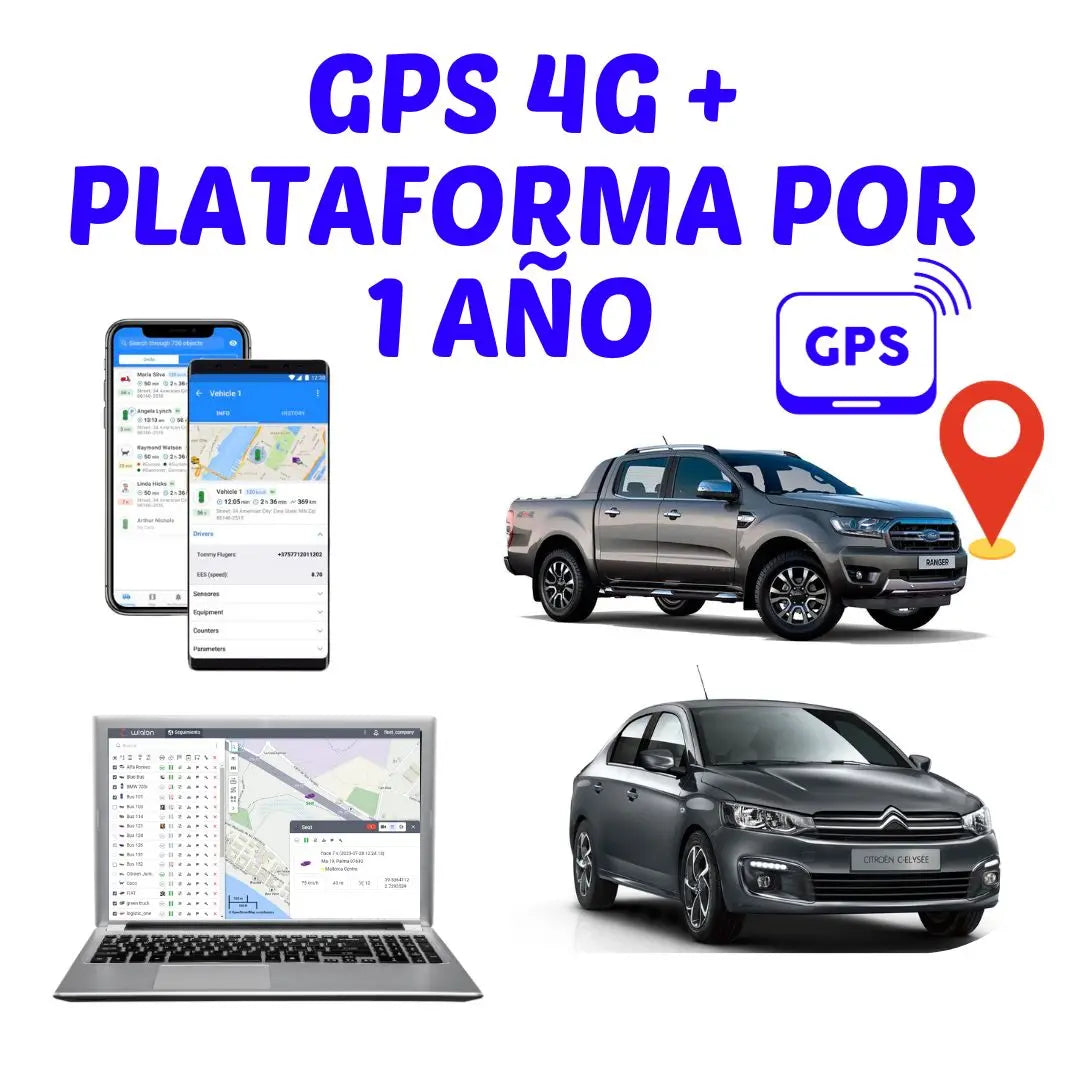 PACK GPS 4G Y PLATAFORMA 1 AÑO